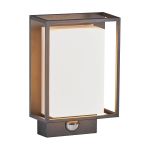 Nordlux Nestor Luce Da Parete Aluminium Nero 8W 550lm - 827 Bianco Molto Caldo | IP44 - Sensore di Movimento e Luce