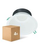 Confezione Multipack 4x Philips Downlight LED Coreline DN142B Aluminium Bianca 19.2W 2300lm 60D - 830 Luce Calda -  | Ritaglio 200mm - IP20 - Bianca Riflettore